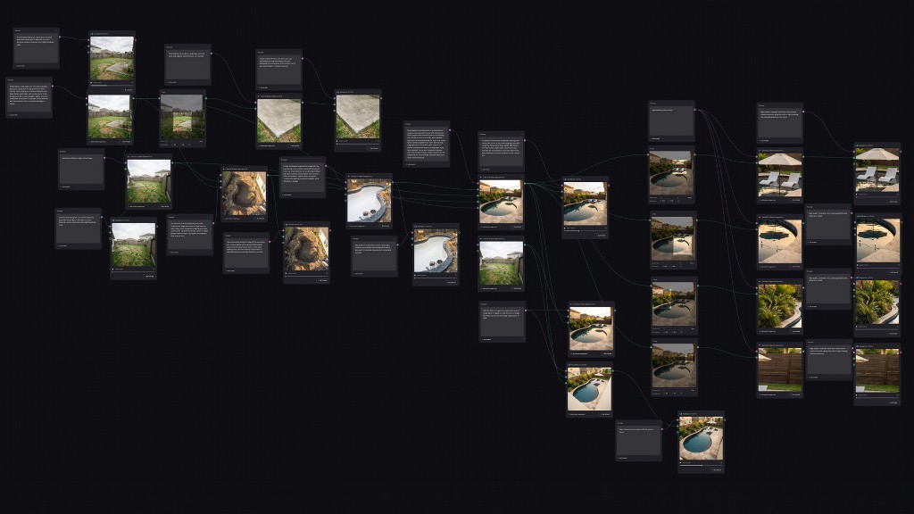 Backyard Pool Construction AI production workflow screenshot